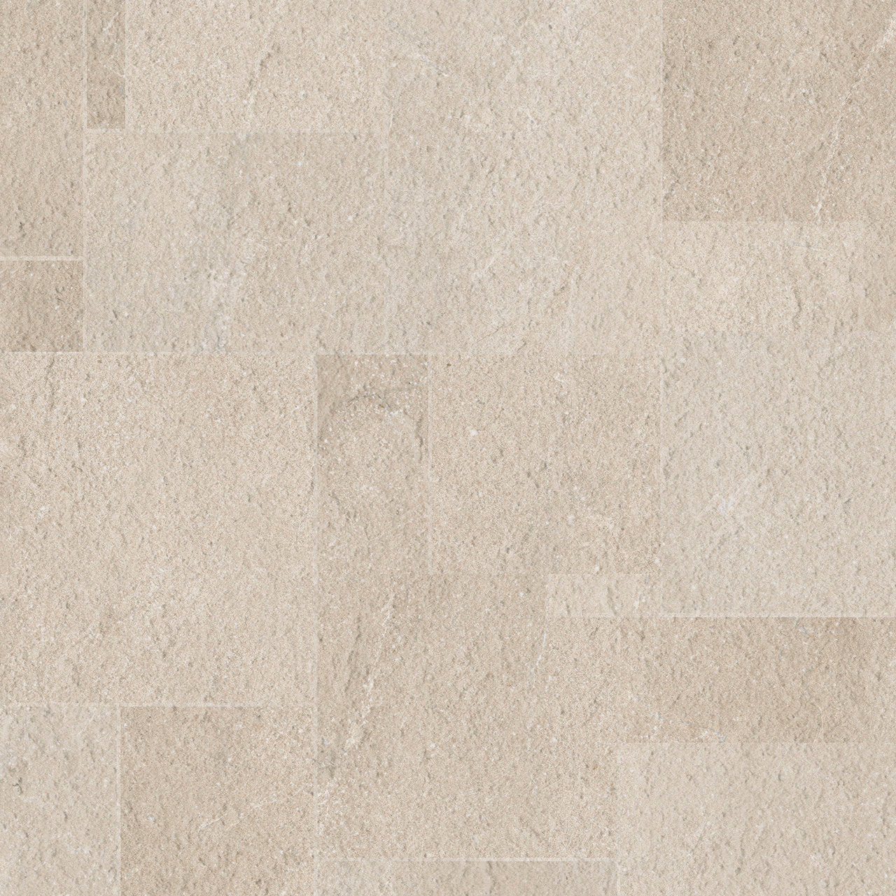 Light beige porcelain stoneware tile with a rough natural stone look for indoor and outdoor use.