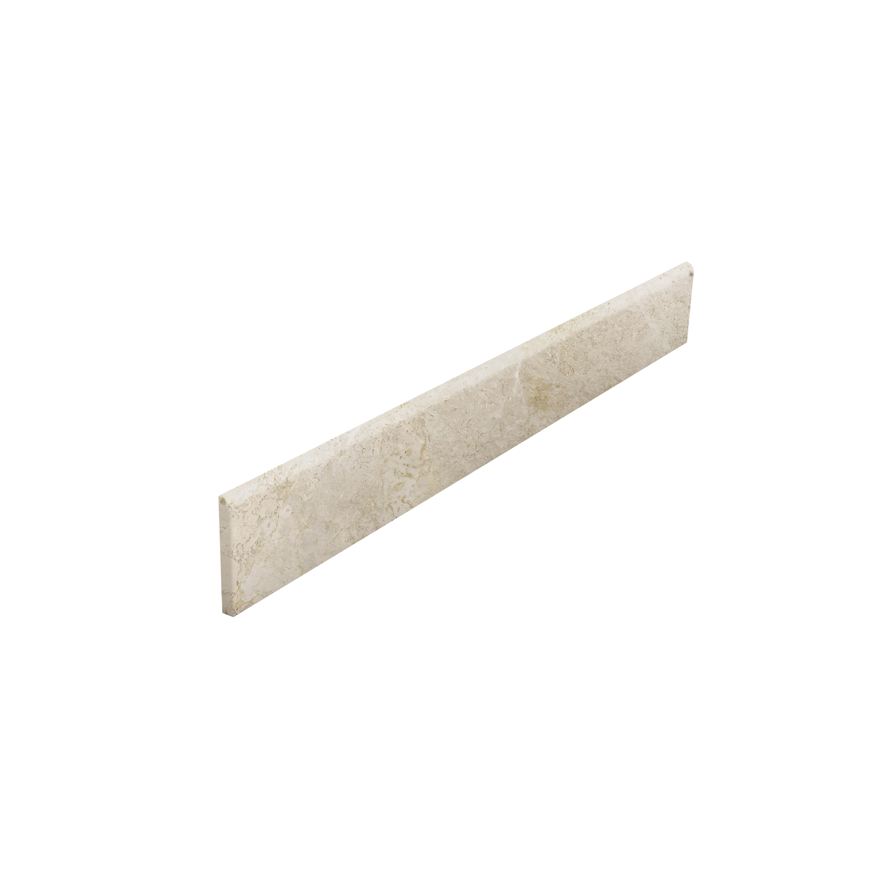 Beige skirting tile with natural stone look.