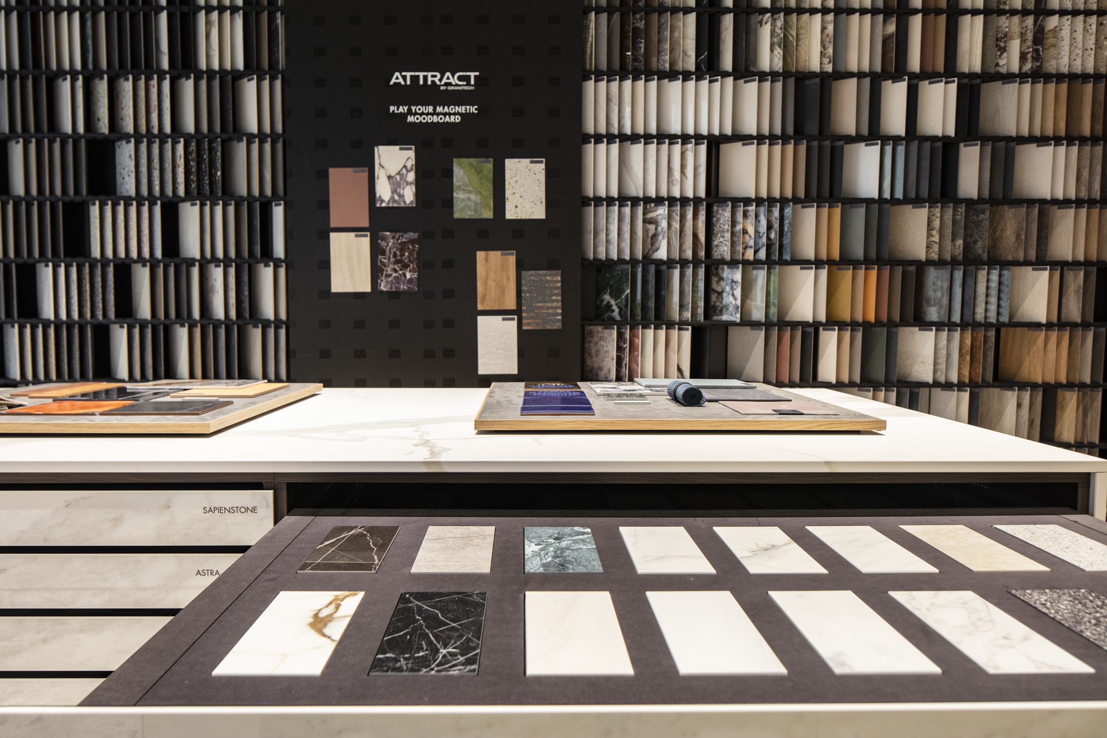 Diverse Porcelaingres & Schöner Wohnen tile patterns in our showroom.