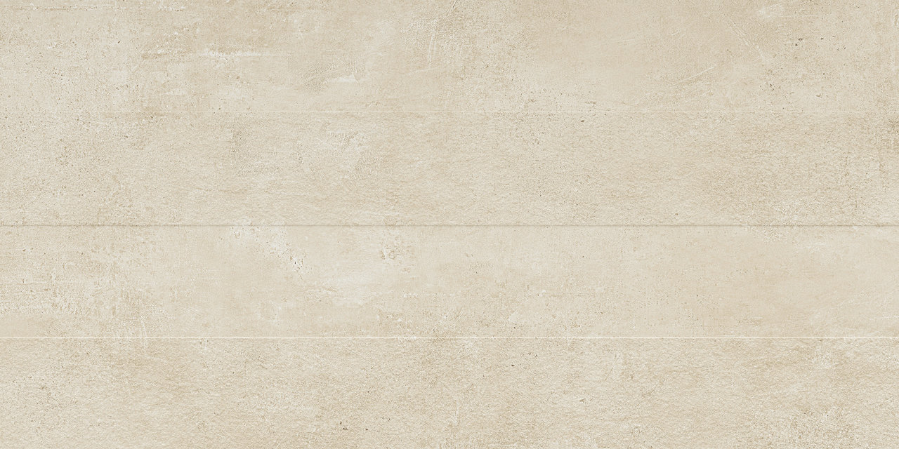 Light beige porcelain stoneware tile with subtle concrete effect and plank texture.